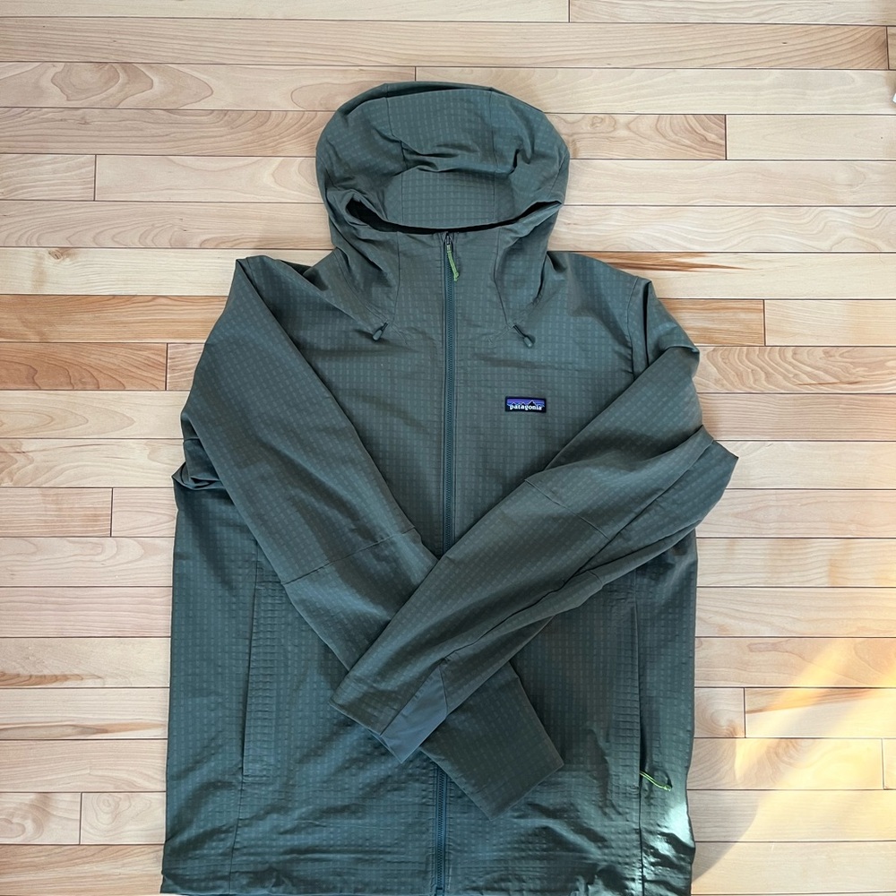 Patagonia R1 Techface Men's Hooded Jacket - Olive Green